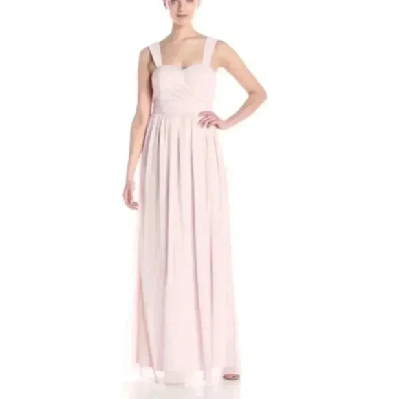 Donna Morgan Women's Bailey Lond Chiffon Gown, Palest Pink, 2 - Picture 1 of 2